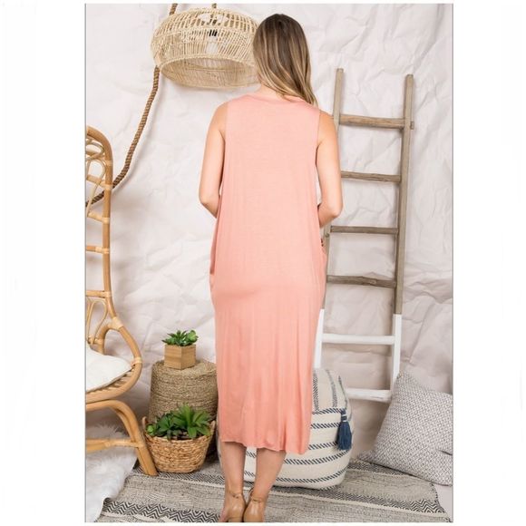 Elena Side Slit Overlay Casual Marsala Dress Small - Picture 2 of 12